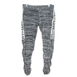 Thrill 94 Twist Leg Love Jogger Pants Women's Med Heather Gray Y2K No Drawstring